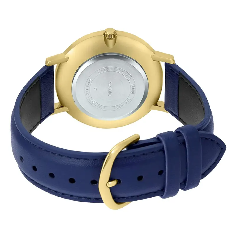 Casio Enticer Blue Dial Leather Ladies Watch- LTP-VT01GL-2B